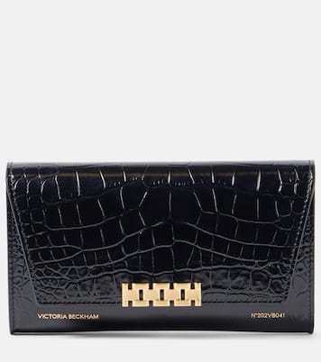 Croc-effect leather wallet on chain | Victoria Beckham