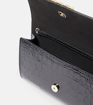 Croc-effect leather wallet on chain | Victoria Beckham