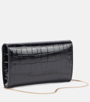 Croc-effect leather wallet on chain | Victoria Beckham