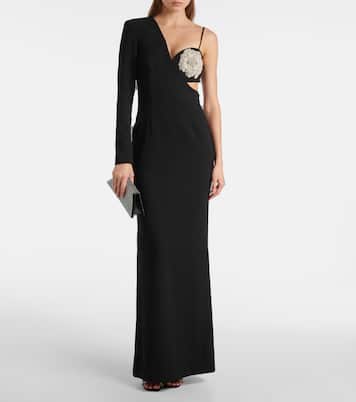 Sachiel floral-appliqué gown | Rebecca Vallance