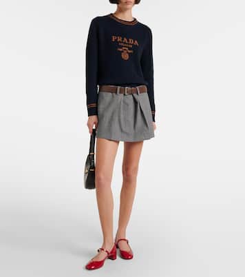 Checked wool miniskirt | Prada