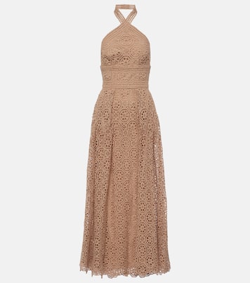 Abito midi in macramé di misto cotone | Elie Saab