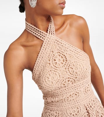 Abito midi in macramé di misto cotone | Elie Saab