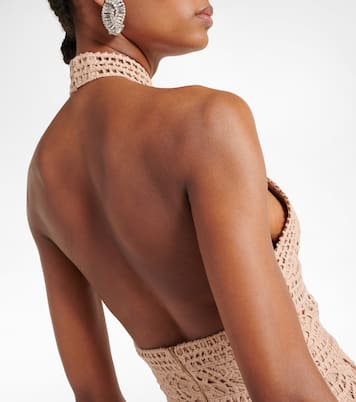 Abito midi in macramé di misto cotone | Elie Saab