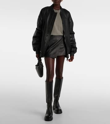 Jupe portefeuille Cleo en cuir | The Frankie Shop