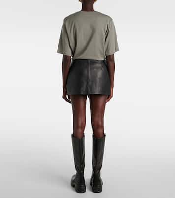 Jupe portefeuille Cleo en cuir | The Frankie Shop