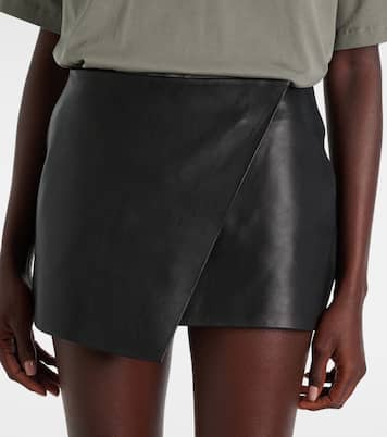 Jupe portefeuille Cleo en cuir | The Frankie Shop