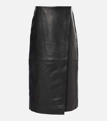 Falda envolvente Hedi de piel | The Frankie Shop