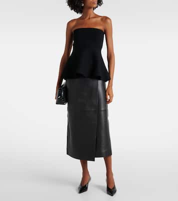 Falda envolvente Hedi de piel | The Frankie Shop