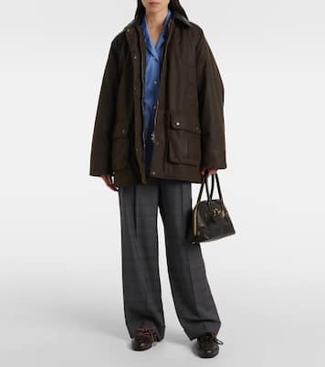 Waxed oversized canvas cotton jacket | Miu Miu