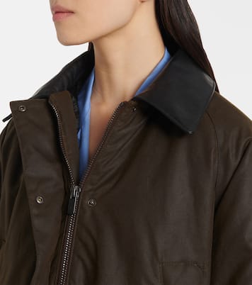 Waxed oversized canvas cotton jacket | Miu Miu