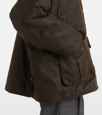 Waxed oversized canvas cotton jacket | Miu Miu