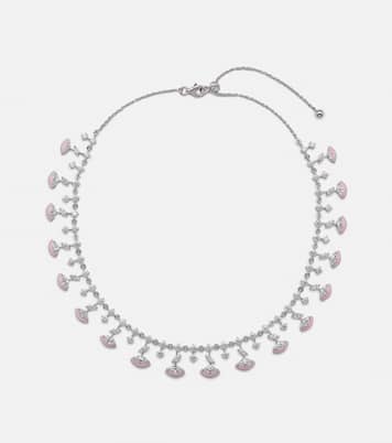 Girocollo The Eye in oro bianco 18kt con smalto e diamanti | Kamyen
