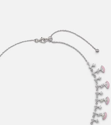 Girocollo The Eye in oro bianco 18kt con smalto e diamanti | Kamyen