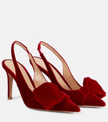 85 bow-detail velvet slingback pumps | Gianvito Rossi