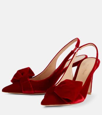 85 bow-detail velvet slingback pumps | Gianvito Rossi