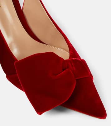 85 bow-detail velvet slingback pumps | Gianvito Rossi