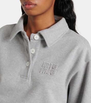 Polo cropped in cotone | Miu Miu