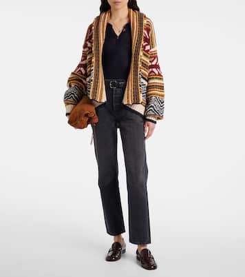 Cardigan in jacquard di cotone, lino e lana | Polo Ralph Lauren