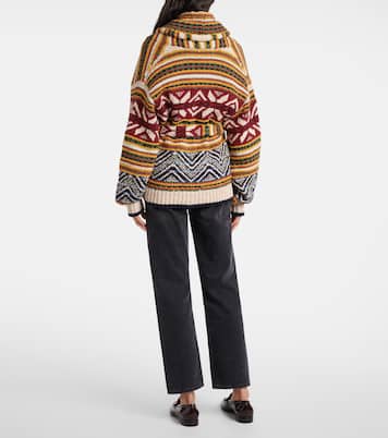Cardigan in jacquard di cotone, lino e lana | Polo Ralph Lauren