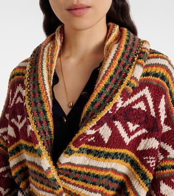 Cardigan in jacquard di cotone, lino e lana | Polo Ralph Lauren
