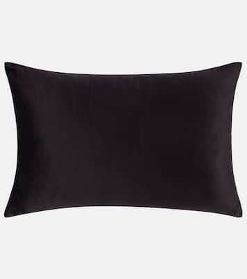 Palms embroidered velvet cushion | Les-Ottomans