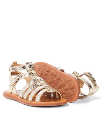 Sandalen Plagate Gladiator aus Metallic-Leder | Pom d'Api