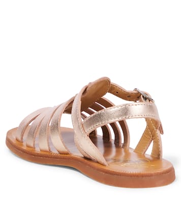 Sandalen Plagette aus Metallic-Leder | Pom d'Api