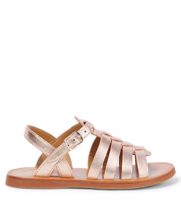 Sandalen Plagette aus Metallic-Leder | Pom d'Api