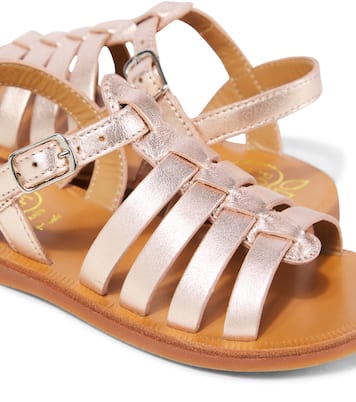 Sandalen Plagette aus Metallic-Leder | Pom d'Api