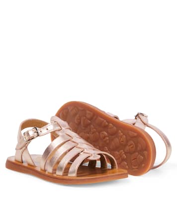 Sandalen Plagette aus Metallic-Leder | Pom d'Api