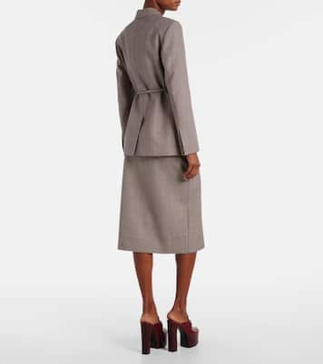 Blazer Double G en laine à carreaux | Gucci