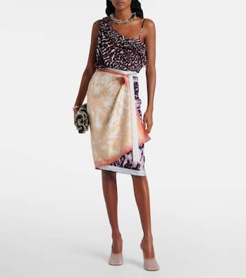 Falda envolvente de seda estampada | Dries Van Noten
