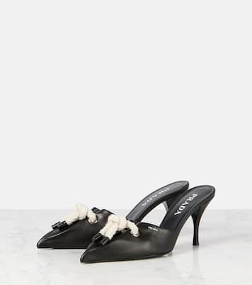 Logo leather mules | Prada