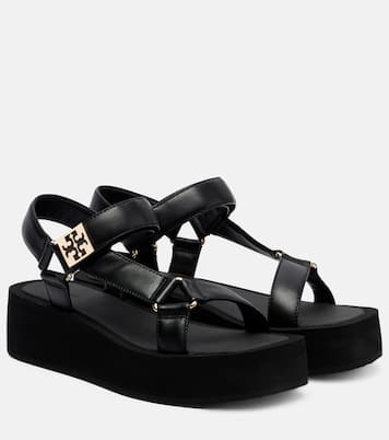 Mellow leather platform sandals | Tory Burch