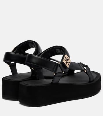 Mellow leather platform sandals | Tory Burch