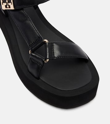 Mellow leather platform sandals | Tory Burch