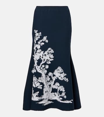 Asymmetric printed midi skirt | Erdem