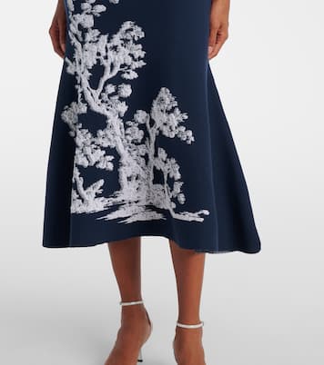 Asymmetric printed midi skirt | Erdem