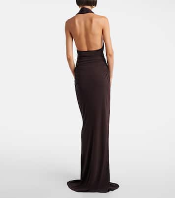 Cutout halterneck jersey maxi dress | Christopher Esber