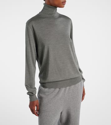 Liwen silk turtleneck top | The Row
