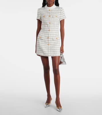 Checked bouclé minidress | Self-Portrait