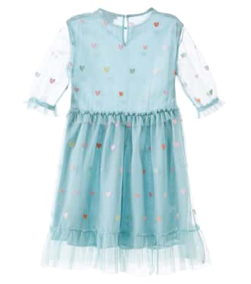 Vestido bordado con tul | Stella McCartney Kids