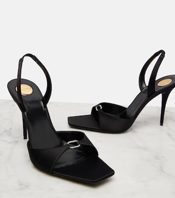 Daisy 95 embellished satin sandals | Saint Laurent