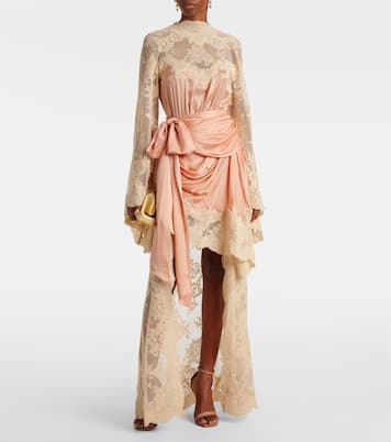Hypnotic silk satin and lace gown | Zimmermann