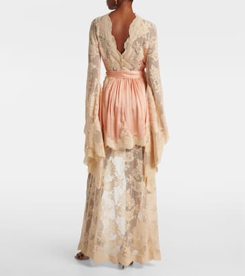 Hypnotic silk satin and lace gown | Zimmermann