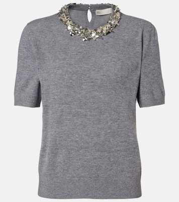 Embellished wool and cashmere top | Tory Burch