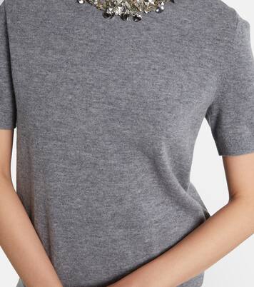 Embellished wool and cashmere top | Tory Burch