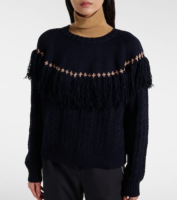 Clara fringed wool and cotton sweater | The Upside