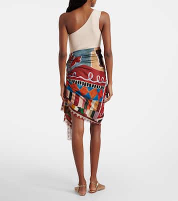 x LRNCE Michelle printed cotton beach cover-up | Alémais